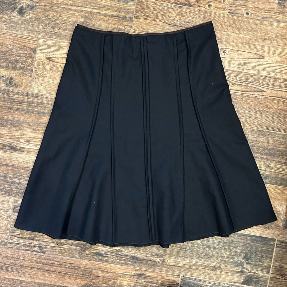 GUNEX Made in Italy Black Wool Flared Skirt | Size 8